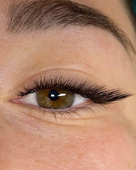 Natuurlijke wimperextensions, close-up